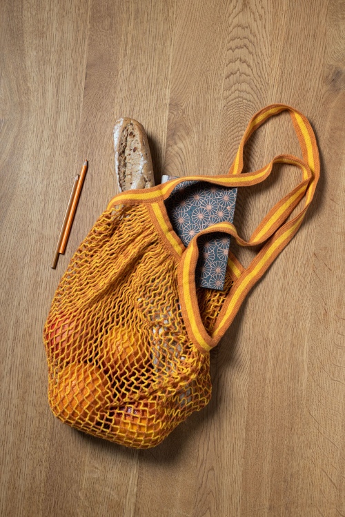 Eco-Friendly Net Bag in Orange Cotton