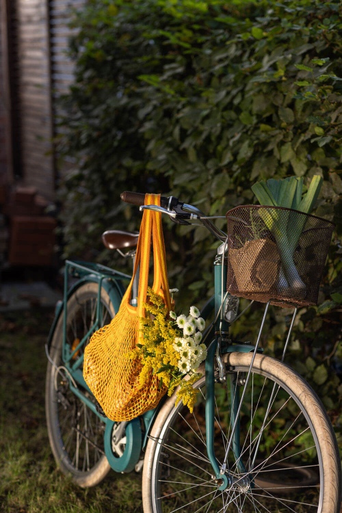 Eco-Friendly Net Bag in Orange Cotton