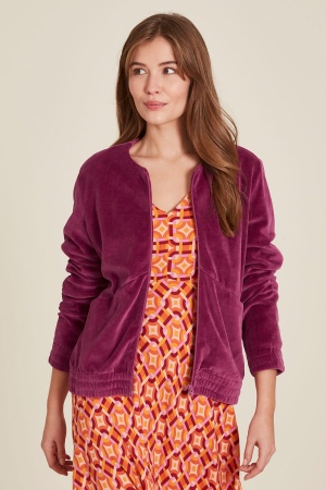 Veste Nicki en coton bio rouge violet éco-responsable