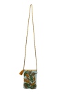 Chic Cotton Shoulder Bag with Leaves Design