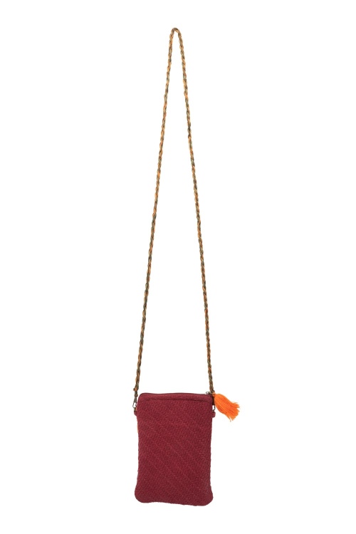 Red Floral Shoulder Bag - Compact & Sustainable