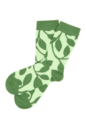 Chaussettes Florales Matcha en coton bio GOTS