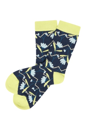 Primrose Floral Print Socks - Organic Cotton Comfort