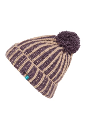 Plum Wool Hat with Pattern - Cozy Winter Accessory