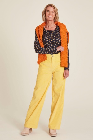 Pantaloni in velluto giallo sostenibile