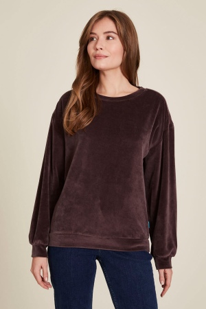 Maglione Nicki Shale in Velour di Cotone Bio