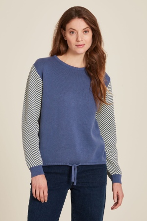 Pull court en coton bio indigo élégant