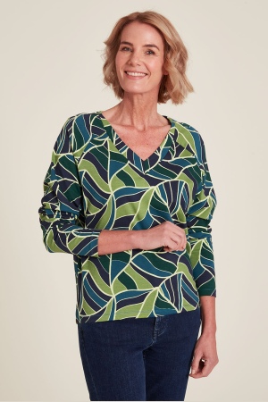 Eco-Friendly Loose Jersey Shirt in Green Birch