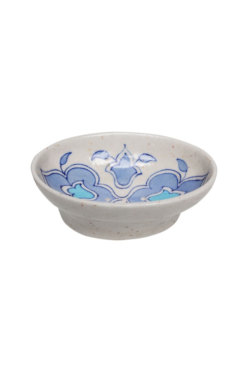 Eco-Friendly Blue Pottery Soap Dish, Oval Light Blue