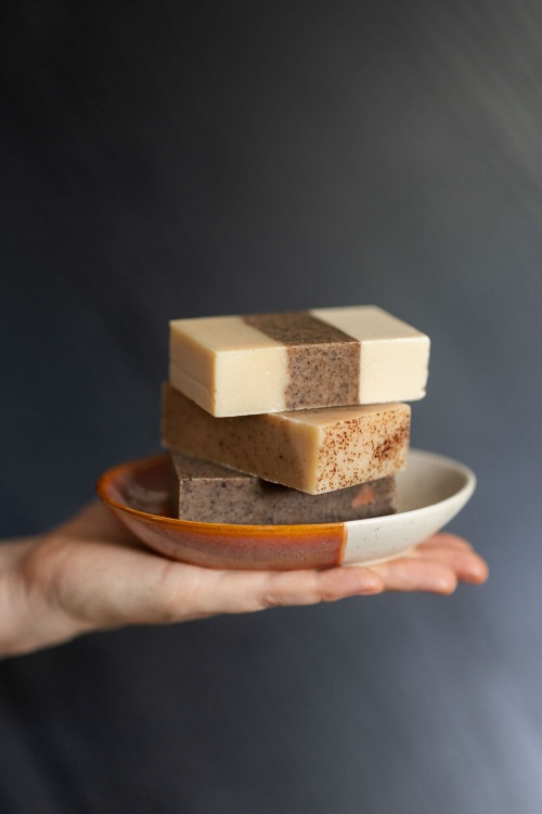 Rustic Stoneware Soap Dish with Two-Tone Glaze