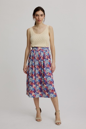 Long skirt made from EcoVero viscose™ blue bloom