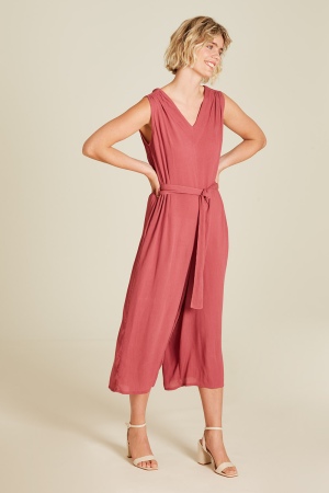 Loose jumpsuit rose wine