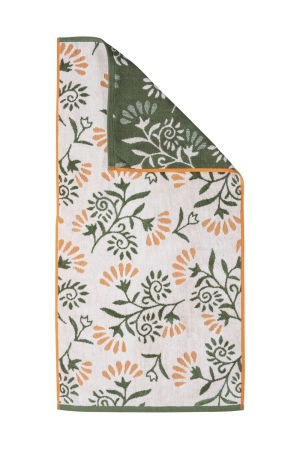 Serviette FLORAL en coton bio pour bain élégant