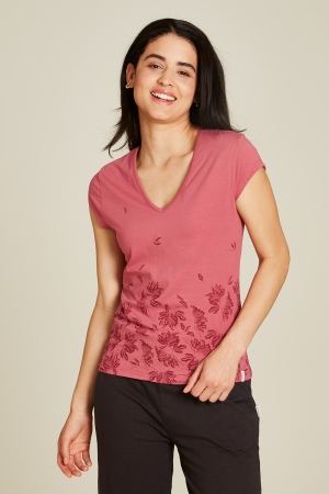 Flower magic jersey shirt rose wine