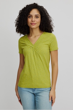 Jersey shirt with V-neck dots