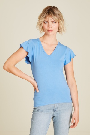 Feminine shirt made from EcoVero™ viscose marina