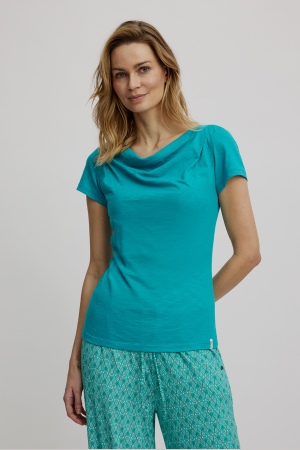 Shirt with waterfall neckline lake