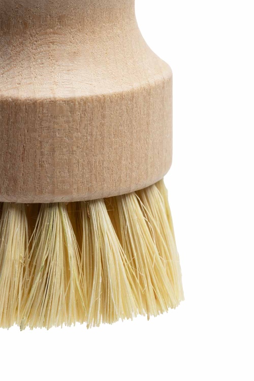 Brosse en bois ronde écologique pour cuisine zéro déchet