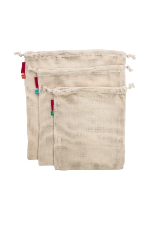 Eco-Friendly Organic Cotton Foodbags - Set of 3