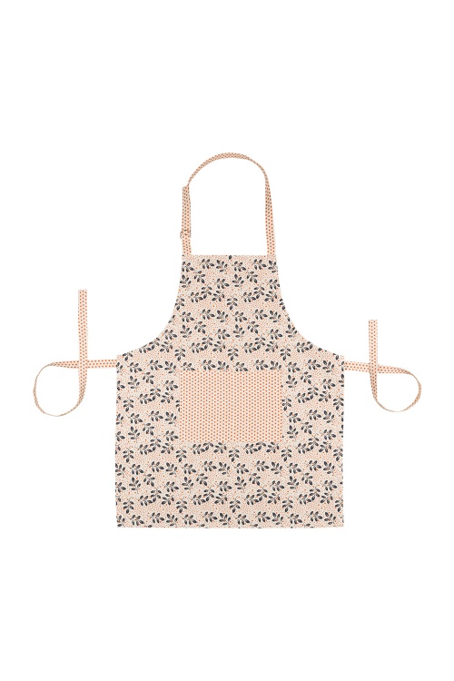 Tablier de cuisine FEUILLES en coton bio GOTS