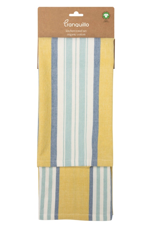 Striped Organic Cotton Tea Towels - Set of 2