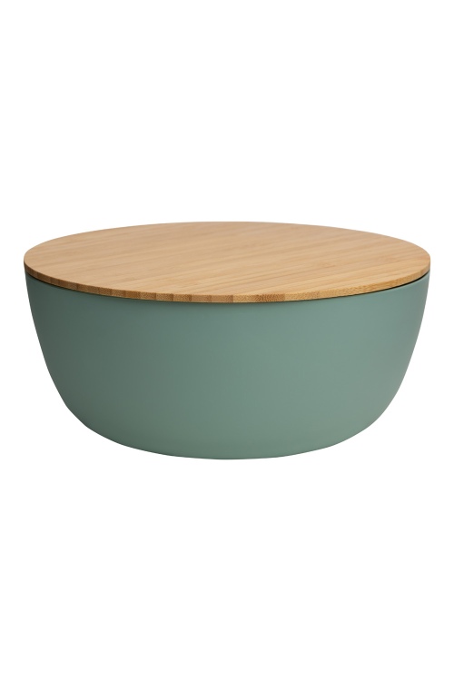 Eco-Friendly Green Bowl with Bamboo Lid, 23.1 cm