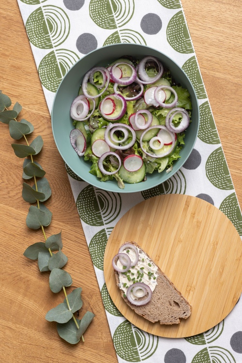 Eco-Friendly Green Bowl with Bamboo Lid, 23.1 cm