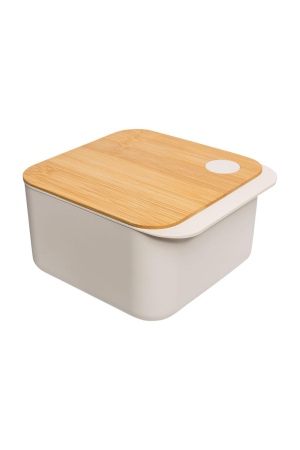 Eco-Friendly 1100ml Cream Storage Box with Bamboo Lid