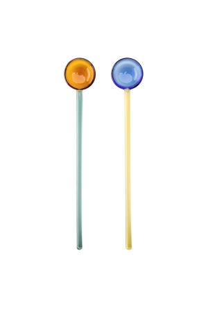 Cucharas de vidrio RAINBOW, set elegante de 2 piezas