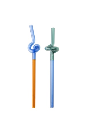 Rainbow Glass Straws, Set of 2 - Eco-Friendly and Durable