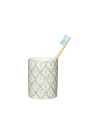 Oriental Stoneware Toothbrush Holder for Elegant Bathrooms