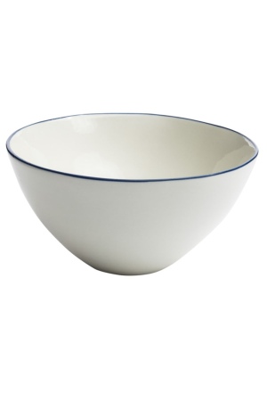 Porcelænssalatskål CLASSIC 24 cm med blå kant